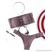 SOLY HUX Women's Padded Two Pieces Lace Up Bandeau Bikini Set Swimwear Purple L B079FPBYRQ